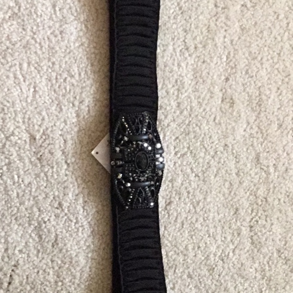 Audrey Kate black belt with bejeweled buckle.